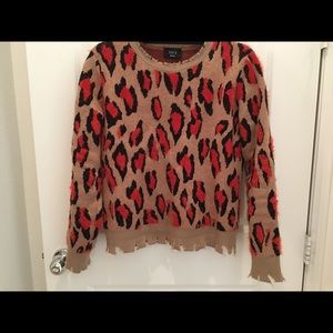 Animal print distressed sweater from Vici